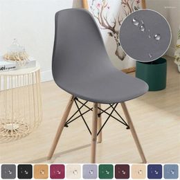 Chair Covers Elastic Waterproof Seat Cover Solid Colour Simple Dustproof Short Back Washable Chairs Slipcover