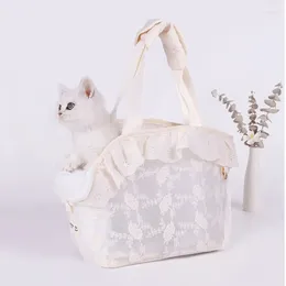 Cat Carriers Summer Pet Outgoing Bag Portable Breathable Teddy Small Dog Backpack Lace Space Carrier