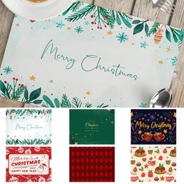Table Mats Christmas Linen Placemat Insulated Mat Party Home Napkins Holiday Gifts Woven Chargers For Dinner Plates