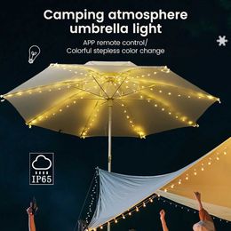 LED Strings 3.9Ft Patio Umbrella String Lights Cordless Lighting 104 LEDs With Remote Control Waterproof For Indoor/Outdoor Use YQ240401