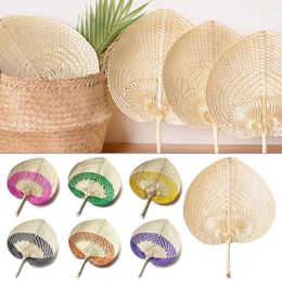 Decorative Figurines Handmade Bamboo Artificial Gift Party Summer Woven Fan Cooling Straw Hand-woven
