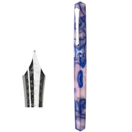 PENBBS 491 Resin Acrylic Fountain Pen With Clip F 05mm Hand Crafted Nib Business Office Writing Ink Pens Supplies 240319