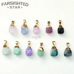 Pendant Necklaces Farsighte star Irregular Natural Raw Stone Crystal Pendant Necklace for Jewellery Making Earrings Necklace DIY Accessories 240330