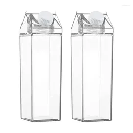Storage Bottles 500ml 1000ml Milk Carton Water Bottle Portable Transparent Plastic Clear Box For Outdoor Sports Camping Gym