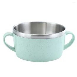 Bowls Stylish And Functional Antiscalding Children's Rice Soup Bowl Double Layer Stainless Steel Tableware Perfect For Everyday Use