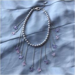 Pendant Necklaces Flower Choker Necklace Style Bluebell Chain Fashion 2023 Drop Delivery Jewellery Pendants Dhp2C