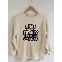 Women's T Shirts Rheaclots Ain't No Family Like The One I Got Print Cotton Female Cute Long Sleeves Sweatshirt