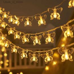 LED Strings 10 meter light string butterfly bubble ball holiday decoration small colored lights starry sky atmosphere YQ240401