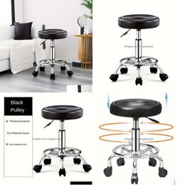Commercial Furniture Round Rolling With Footrest Height Adjustable Stool Salon Beauty Spa Mas Drop Delivery Home Garden Dhs8K