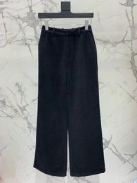 Women's Pants Velvet Wide Leg Straight Version Casual Fashion 2024 Fall 0104