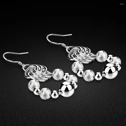 Dangle Earrings Fashionable Women's 925 Sterling Silver Bohemian Frosted Bead Original Birthday Party Jewellery