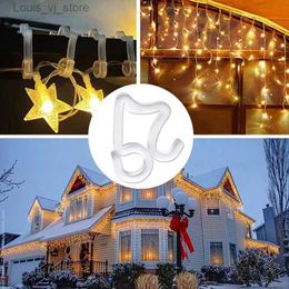 LED Strings Christmas Light Clips Outdoor 100 Pack Holiday For Outside String Lights Hanging Roof Icicle YQ240401