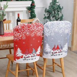 Chair Covers Christmas Cover Festive Dining Back Stretchable Removable Washable Slipcovers For Home Decoration