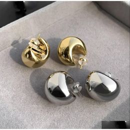 Stud Fashion Niche Design Gld Drop Stud Earrings Womens Light Luxury Sier Copper Electroplated Jewellery Accessories Female Delivery Dhado