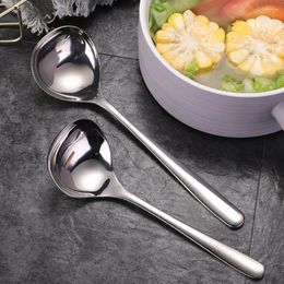 Spoons Rust-resistant Dining Utensils Stainless Steel Soup Ladle Set With Long Handle Round Edge Dishwasher Safe For Serving