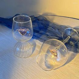 Wine Glasses With Stem Elegant 3D Love Heart Stemmed Glass Multi-Functional Champagne Goblet Creative Drinking Cup Festive