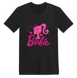 barbie shirts Womens Tops Tees Summer new T-shirt flocking three-dimensional cartoon letter embroidery loose short sleeves womens designer designer tshirt women