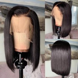 Wigs 13x4 Lace Front Human Hair Wigs Short Bob Wigs 100% Brazilian Remy Hair For Black Woman PrePlucked Bleached2141