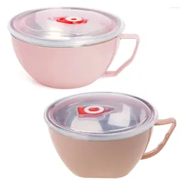 Bowls Stainless Steel Bowl With Handle Container Rice Soup
