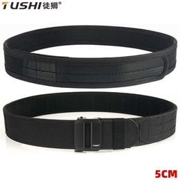Belts TUSHI Outdoor Hunting Mens Tactical Strap Multi functional Nylon Strap High Quality Marine Corps Automatic Inner and Outer Straps Q240401