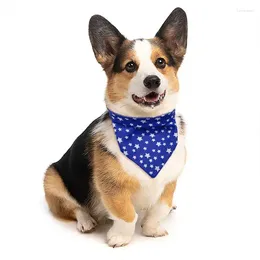 Dog Apparel Stars Printing Bandana Pet Bibs Scarf Washable Cosy Cotton Star Puppy Kerchief Bow Tie Accessories