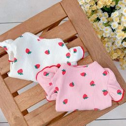 Dog Apparel Summer Shirt For Small Dogs Fashion Clothes Cute Strawberry Print Puppy Sweatshirt Breathable Cat Pet Vest