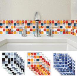 Wall Stickers DIY Self Adhesive Mosaic Sticker Tile Backsplash For Kitchen Bathroom Home Decor 6/1 Pcs