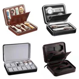 Cases Pu Leather Watch Box Watch Dislpay Box Exquisite Watch Glasses Storage Box Easy Carry Men Women Watch Jewellery Organiser Case