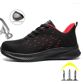 Boots Women Men Safety Shoes Steel Toe Work Construction Breathable Sneakers Anti-Smash Man Footwear