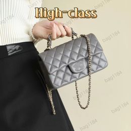10A mirror quality designer bag 20cm Classic Mini Square Flap cf shoulder bag tote bag cross handbag Lambskin bag Womens luxury C double Genuine leather from Franch