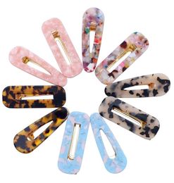 18Style Acrylic Hair Clip for Girls Women Water Drop Shape Leopard Marble Textured Geometric Duckbill Barrette Hairpin Hair Access7942297