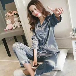 IFRF Sexy Pyjamas Ice Silk Pyjamas Women Thin Korean Sweet Satin Home Wear Two Sets Pyjamas for Women Sexy Pijamas for Woman 2404101