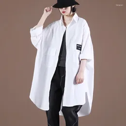 Women's Blouses Superaen Oversized Autumn 2024 Shirt Korean Loose Label Double Pocket