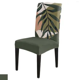 Chair Covers Tropical Plant Leaves Silhouette Cover Set Kitchen Dining Stretch Spandex Seat Slipcover For Banquet Wedding Party