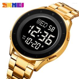 Wristwatches SKMEI Stopwatch Stainless Steel Watch Band Chronograph Date Alarm Clock Night Light On The Hour 24-hour System Countdown 2167