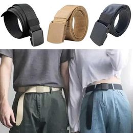 Belts Mens and womens woven nylon canvas belt with solid color jeans belt adjustable waist simple belt Q240401