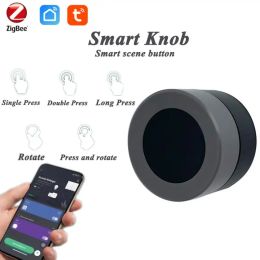 Control Tuya ZigBee Smart Knob Switch Wireless Scene Switch Button Controller Battery Powered Automation Scenario Smart Life App