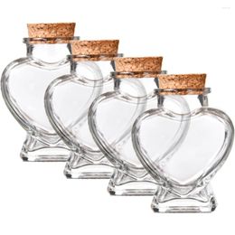 Vases 4 Pcs Mini Glass Bottles Jar Wedding Favours Storage Pendant Containers With Airtight Wooden Tiny Cork