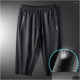 Running Shorts Summer Mesh Cool Mens Breathable Sportswear Short Pants Gym Basketball Training And Exercise Sweatpants Male Drop Deliv Otz0T