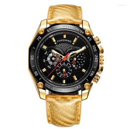 Wristwatches Ditong Red Pointer Precision Steel Sapphire Glass Mechanical Watch Automatic Movement Men's