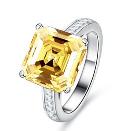 Moissanite Pass Diamond Test 100% 925 Sterling Silver GRA Certified VVS1 White Yellow 5ct Moissanite Ring For Men Women Ring Wedding Jewellery Size 5-9