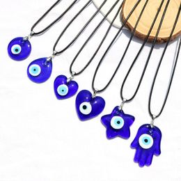 Pendant Necklaces In Bk Blue Eye Pendant Necklace For Men Women Turkey Evil Glazed Glass Necklaces Jewelry Accessories Unisex Drop Del Dhikh