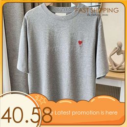 amis shirt Designer T-Shirt Paris Polo Men Women Love Letter T-Shirt Fashion Embroidery Couple Short Sleeve High Street Loose Round Neck Tee 330