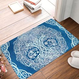 Carpets Yggdrasil Tree Of Life Blue Viking Non-Slip Carpet Doormat Living Room Kitchen Mat Entrance Door Home Rug