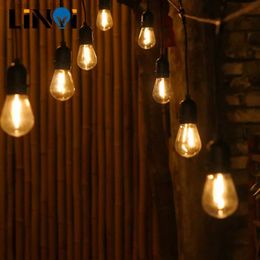 LED Strings Holiday Lighting 5M Garland String Light Commercial IP65 E27 Bulb Christmas Festoon Outdoor Garden Patio YQ240401