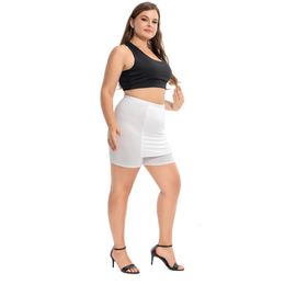 Plus Size Shorts For Women Summer Modal Cotton Casual Pull On Waist Bermuda Femme US 5xl 4xl Xxxl Black White Pink Blue y240322