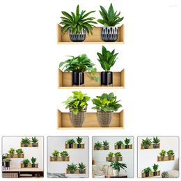 Wallpapers 3 Sheets Green Plant Potted Wall Sticker Decor Plants Stickers Kids Room Decals Pvc Decoration