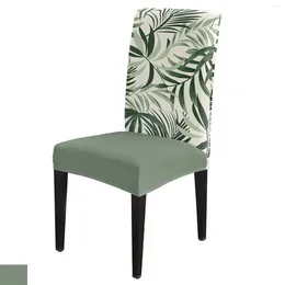 Chair Covers Tropical Plants Leaves Green Cover Set Kitchen Dining Stretch Spandex Seat Slipcover For Banquet Wedding Party