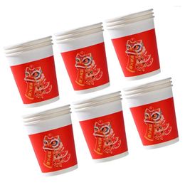 Disposable Cups Straws 50 Pcs Paper Cup Water Holder Drinking Tea Party Base Festival Banquet Coffee Mugs