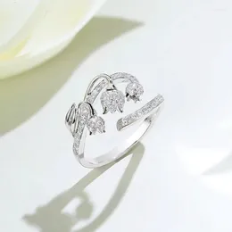 Cluster Rings French Romantic Three-dimensional Rose Open Ring Light Luxury High-end Temperament Ladies Must-have Sterling Silver S925